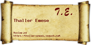 Thaller Emese névjegykártya